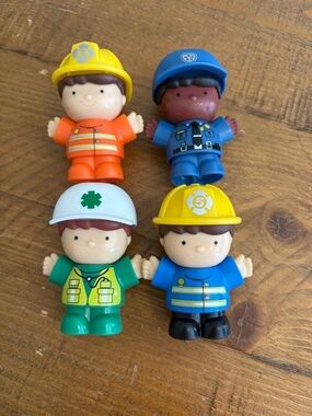 Playgo Mini 3" Policeman Medic Firefighter Emergency Figures Set as is